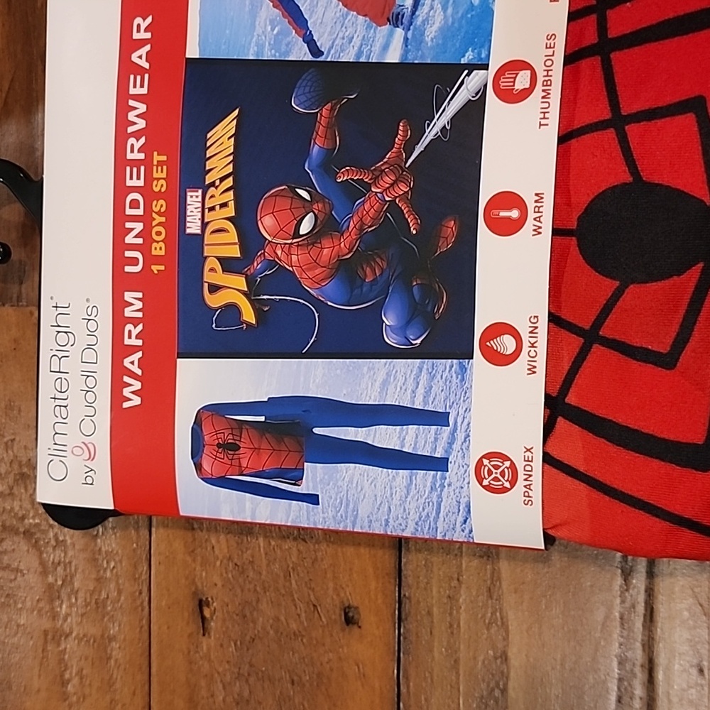 ClimateRight by Cuddl Duds Spiderman Boys Thermal Set Size Medium 8/10 - Picture 2 of 11